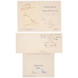 Britten (Benjamin, 1913-1976) and Pears (Peter, 1910-1986) Three signed Christmas cards