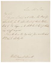Wellesley (Arthur, 1769-1852). Autograph Letter Signed, ‘Wellington’, 25 October 1824
