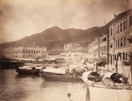 Hong Kong. Three albumen print photographs, c. 1870