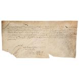 Anne of Austria (1601-1666). Document Signed as regent of France, 'Anne', Fontainebleau