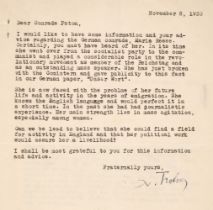 Trotsky (Leon, 1879-1940), Typed Letter Signed, ‘L. Trotsky’, 8 November 1933