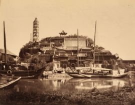 China. Two albumen print photographs, c. 1870