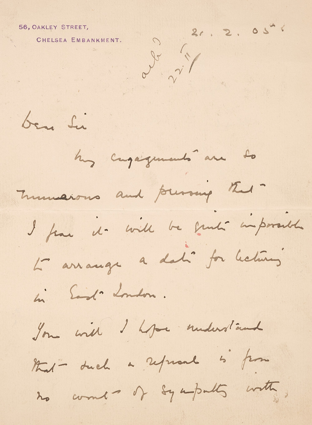 Scott (Robert Falcon, 1868-1912). Autograph Letter Signed, 'Robt. F. Scott', 1905