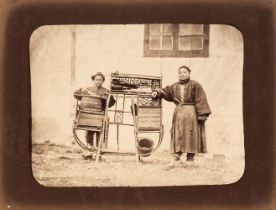 China. Chinese wheelbarrow [and] Chinese chef and kitchen, both by William Saunders, c. 1870