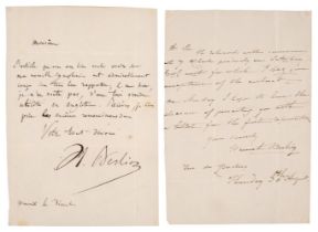 Berlioz (Hector, 1803-1869), Autograph Letter Signed, ‘H. Berlioz’, c. 1840