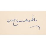 Churchill (Winston Spencer, 1874-1965), Autograph Signature, ‘WS Churchill’, c. 1950