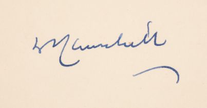 Churchill (Winston Spencer, 1874-1965), Autograph Signature, ‘WS Churchill’, c. 1950