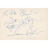 Bernstein (Leonard, 1918-1990), Autograph Musical Quotation Signed, ‘Leonard Bernstein’