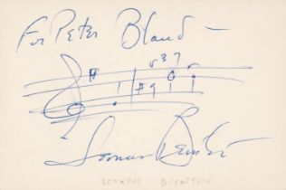 Bernstein (Leonard, 1918-1990), Autograph Musical Quotation Signed, ‘Leonard Bernstein’