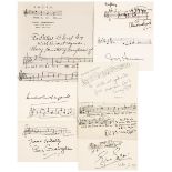 1940 Autograph Musical Quotations Signed. A group of approx. 45 Autograph Musical Quotations Signed