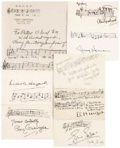 1940 Autograph Musical Quotations Signed. A group of approx. 45 Autograph Musical Quotations Signed