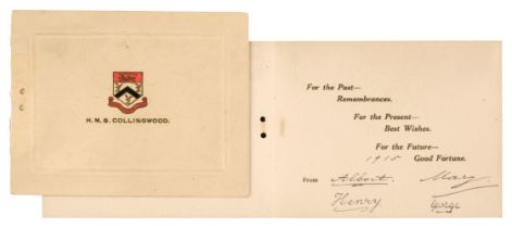 British Royal Children. A small HMS Collingwood greetings card, 1915