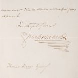 Dickens (Charles, 1812-1870). Autograph Letter Signed, 'Charles Dickens', 20 October 1849