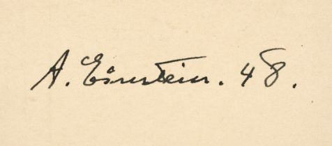 Einstein (Albert, 1879-1955), Autograph Signature, ‘A. Einstein . [19]48 .’