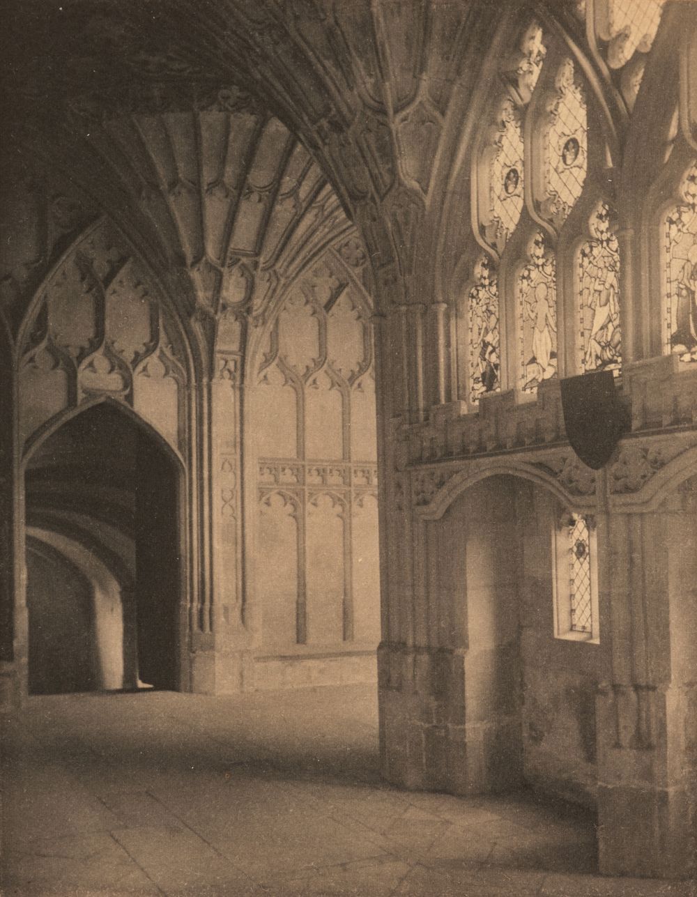 Evans (Frederick Henry, 1853-1943). South and West Walks of the Cloisters, Gloucester Cathedral