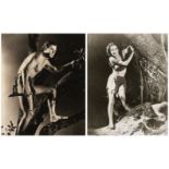 Tarzan. A pair of signed photographs of Tarzan actors Johnny Weissmuller (1904-1984)