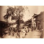 China. Street in Shanghai, close to the city wall, c. 1870