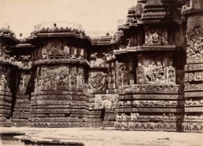 India. Temple carvings at Belur, South India, c. 1870