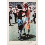 Football. A photographic limited edition print, signed by Pele