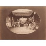 China. Itinerant Barbers, by William Saunders c. 1870