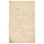Faraday (Michael, 1791-1867), Autograph Letter Signed, ‘’M. Faraday’, no place, no date