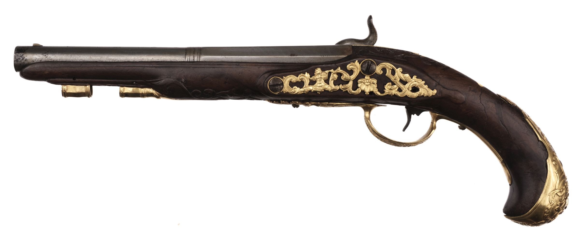 Pistol. A Continental percussion pistol converted from flintlock, circa late 18th century