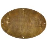 Shipyard Plate. An oval brass plate stamped No 306 built by the Sunderland Shipbuilding Co