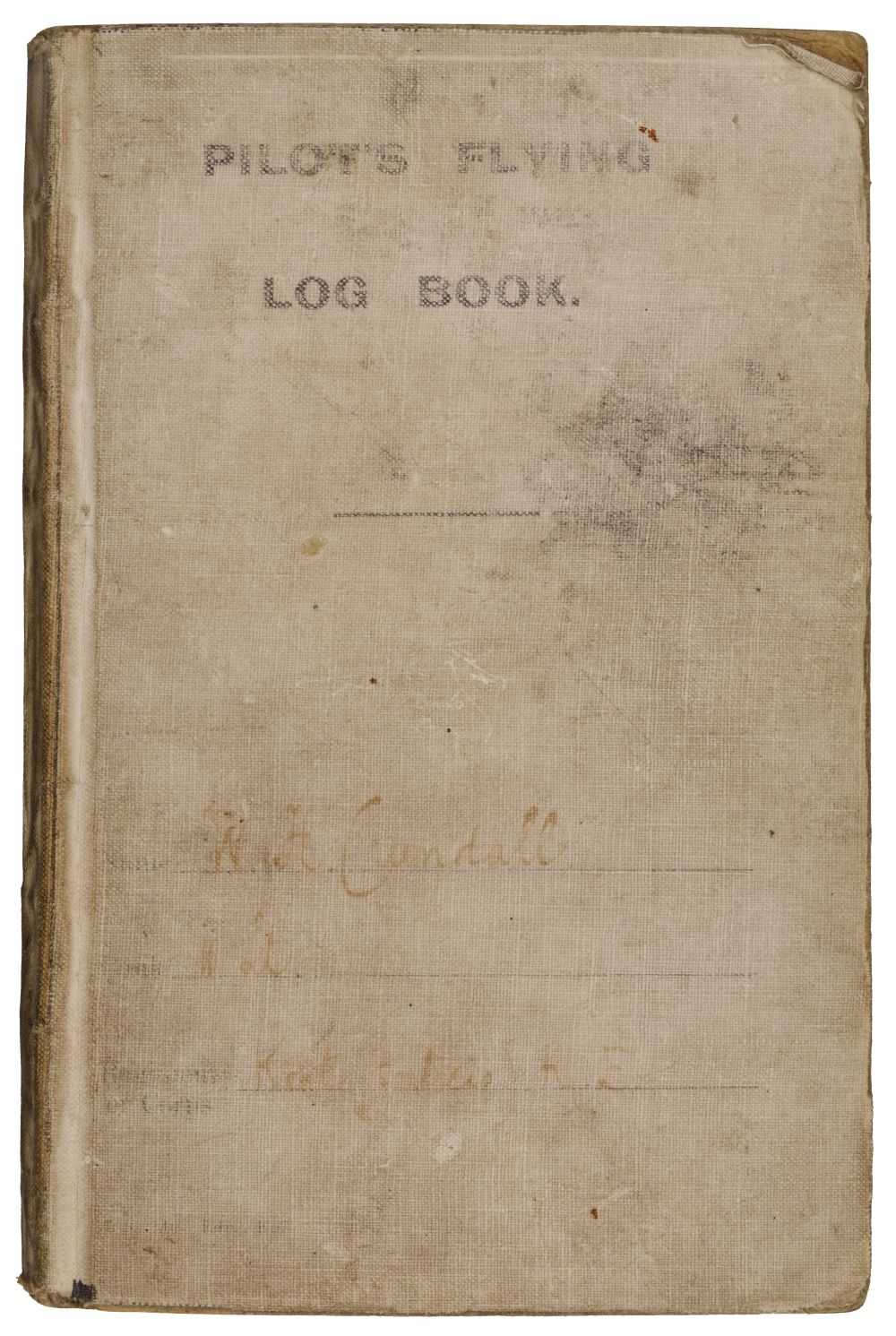 Log Book. WWI Royal Flying Corps log book kept by Lieutenant W.H. Crundall