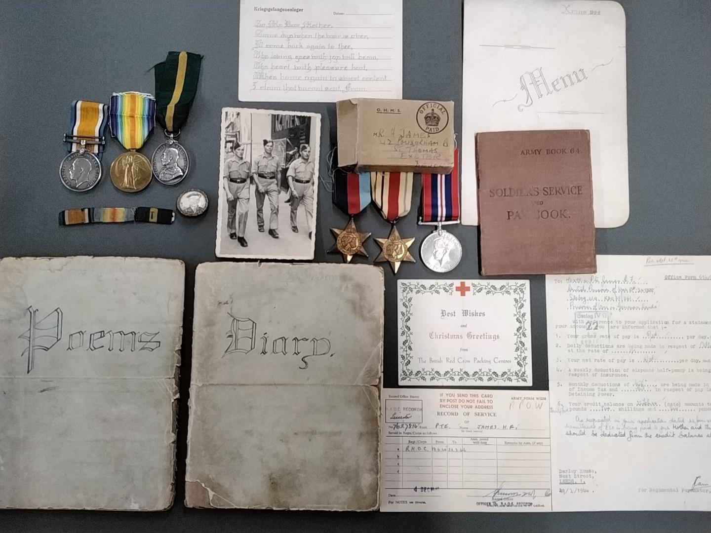 Family Group. WWI Medals to Sergeant E. James, Royal Artillery