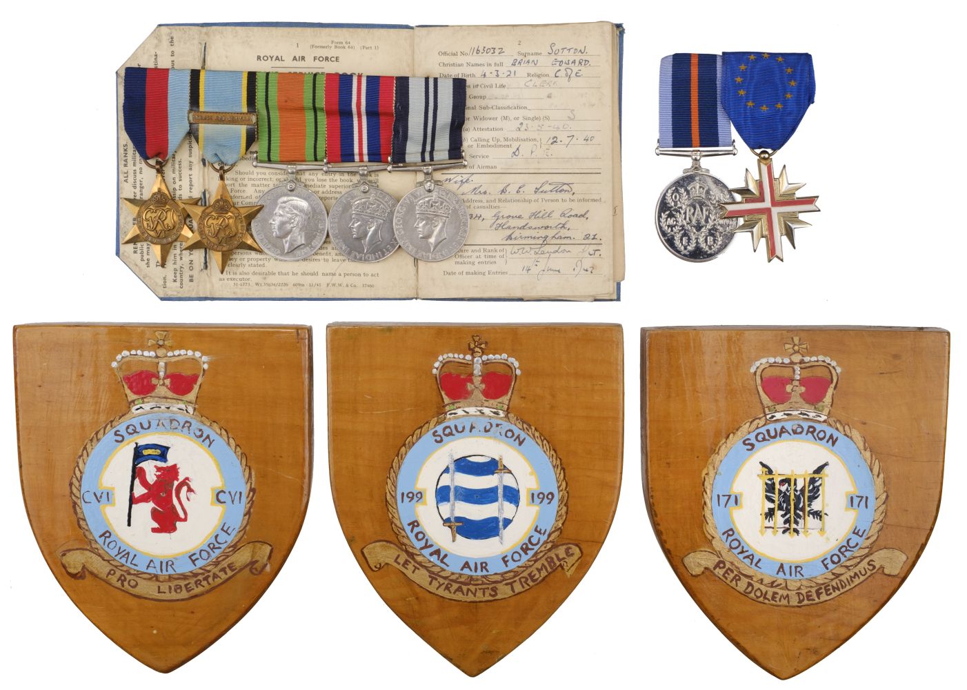 WWII RAF Medals. Warrant Officer Brian Sutton, 106 Squadron, Royal Air Force