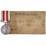 Indian Mutiny Medal 1857-58, no clasp (Gunner. Nichs Jackson, 1st Compy 4th Bn Art.)