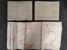 WWII Logs & Chart. WWII navigation logs and chart kept by Flight Sergeant Alan Murray, 50 Squadron