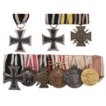 Prussia. A group of six unattributed WWI medals and other medals