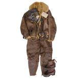 Flying Clothing. WWII RAF C type flying helmet and other related items