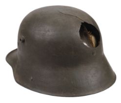 WWI Helmet. A German P1916 steel helmet