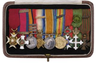 Miniature medals attributed to Lieutenant General Sir B. Burnett-Hitchcock, K.C.B., D.S.O.