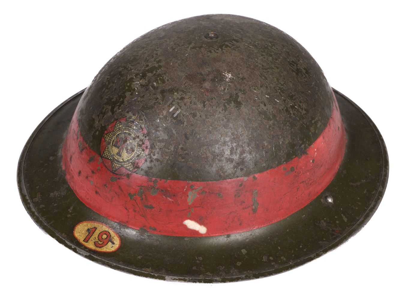 WWII British National Fire Service Fire Brigade steel helmet, 1939-1945