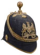 Helmet. Blue cloth helmet, Royal Army Medical Corps, circa 1902-07