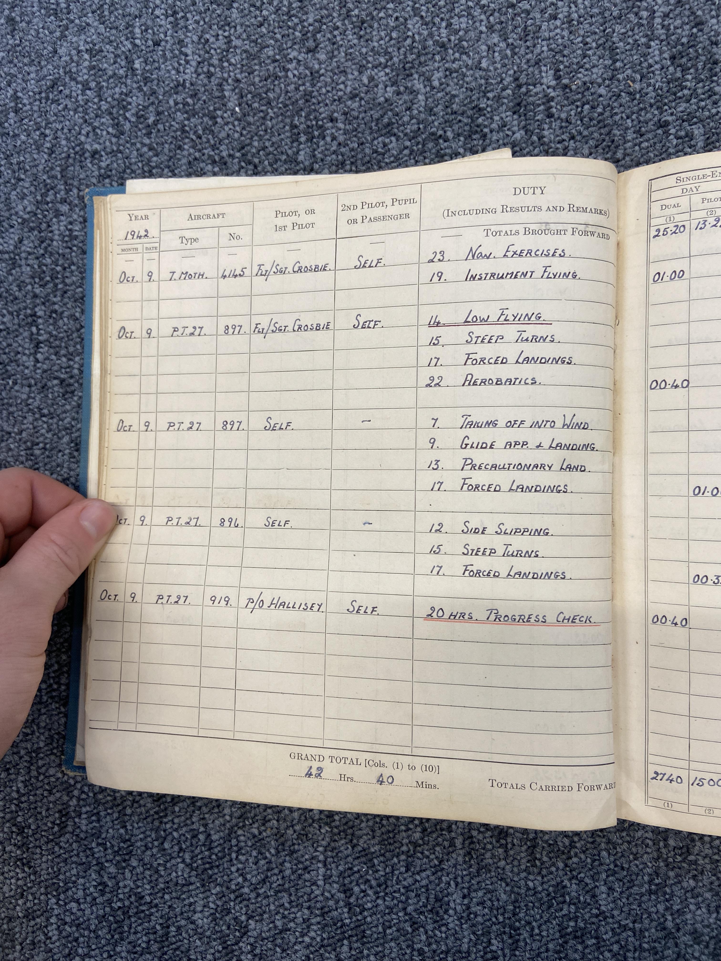 Log Books. A WWII archive relating to Flight Lieutenant Ian Hay, DFC, Royal Canadian Air Force - Image 12 of 14