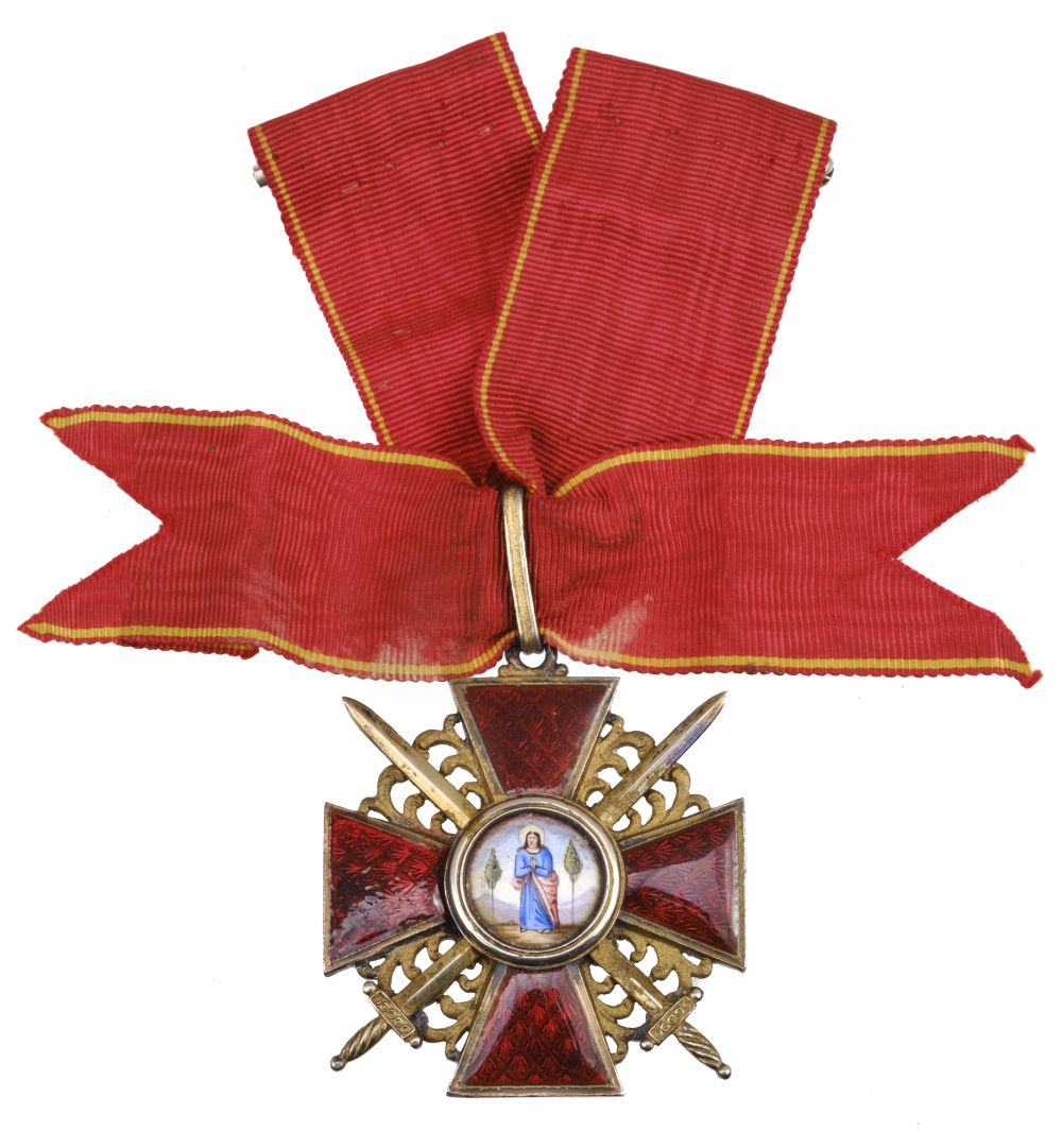 Russia. Order of St Anne, 3rd class breast badge with swords