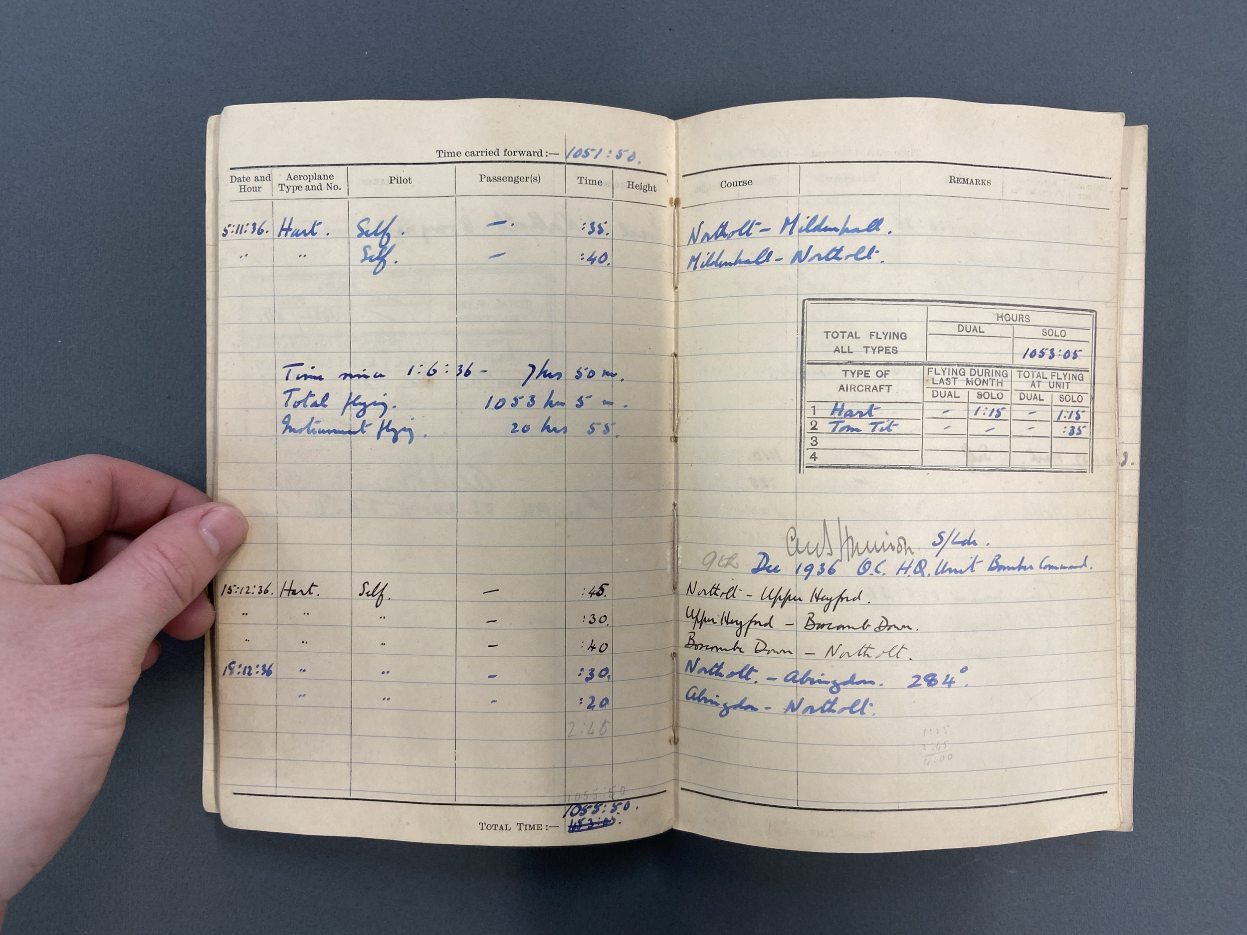 Log Book. WWII log book - Captain C.E. Williamson-Jones, DFC, 209 Flying Boat Squadron - Image 3 of 8