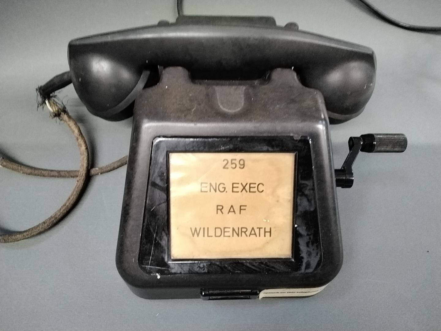 RAF Telephone. A black bakelite telephone by Krone circa 1950