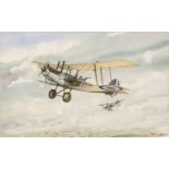 Howell (John, 1936 -). R.E.8 Reconnaissance Biplane 1916, watercolour on paper