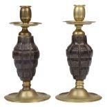 Trench Art. A pair of WWI American grenades (inert)