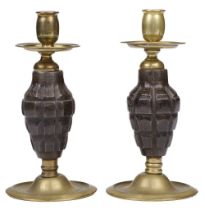 Trench Art. A pair of WWI American grenades (inert)
