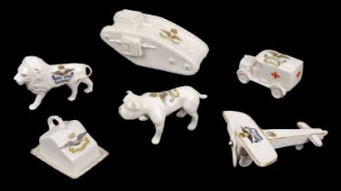 Crested China. A large collection of Airship and RNAS crested china