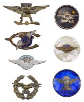 Royal Naval Air Service. RNAS silver and enamel brooch and other related badges