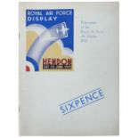 Aviation Ephemera. Hendon Royal Air Force Display brochures, 1930, 1931, 1932, 1935