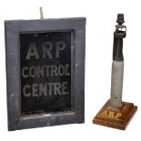 Air Raid Precautions. WWII ARP Control Centre illuminated sign