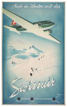 Swissair. An advertising poster designed by Theodore 'Teddy' Brunner, circa 1938